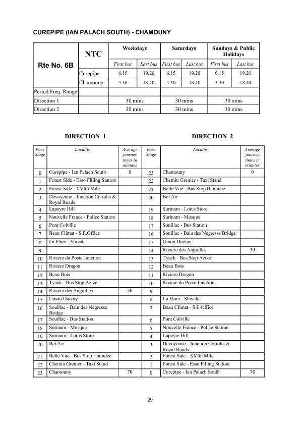 official schedule route 6B