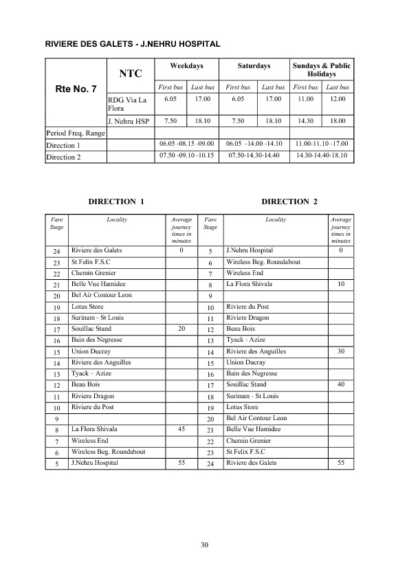 official schedule route 7