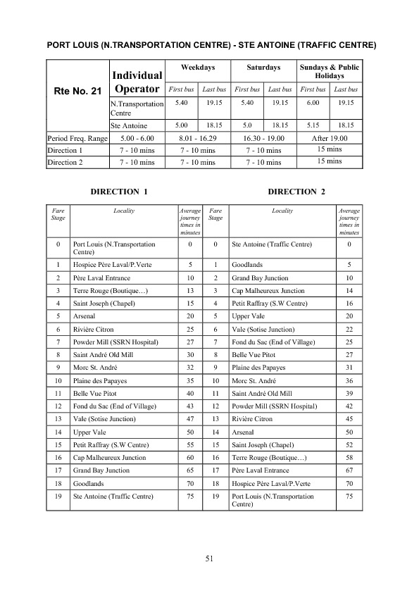 official schedule route 21