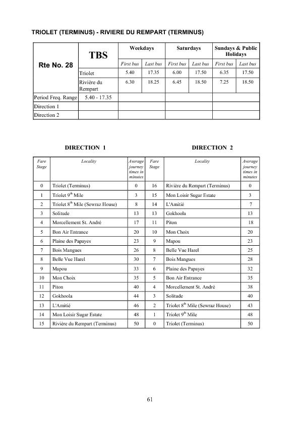 official schedule route 28