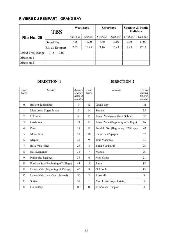 official schedule route 29