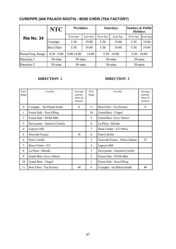 official schedule route 34