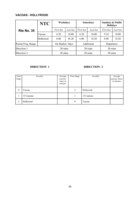 official schedule route 35