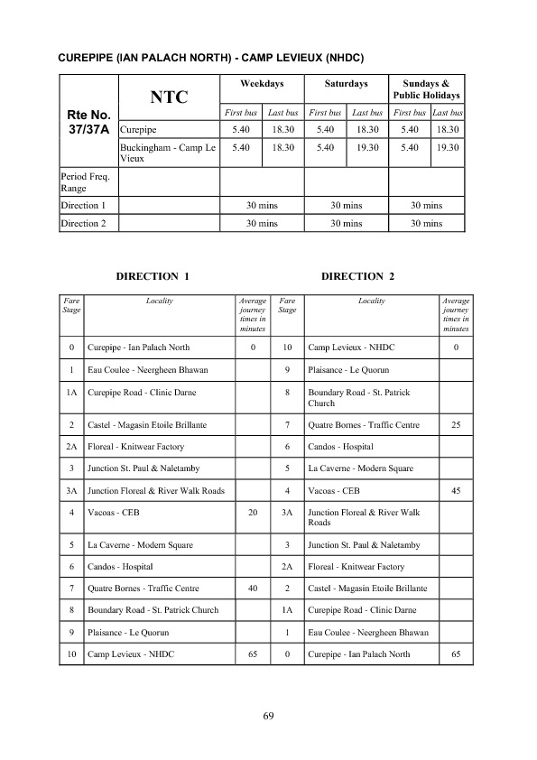 official schedule route 37/37A