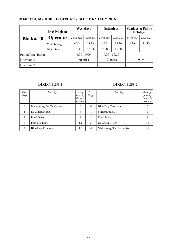 official schedule route 46