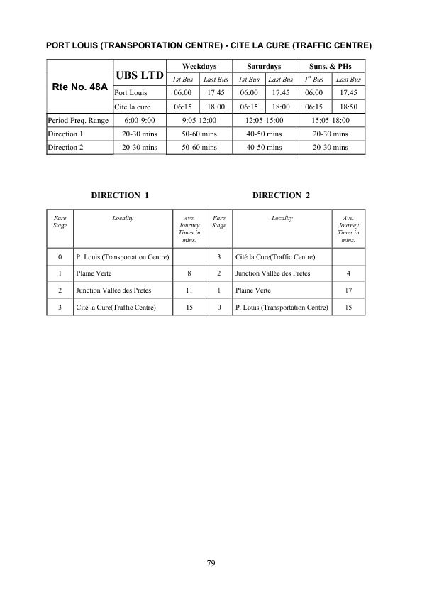 official schedule route 48A