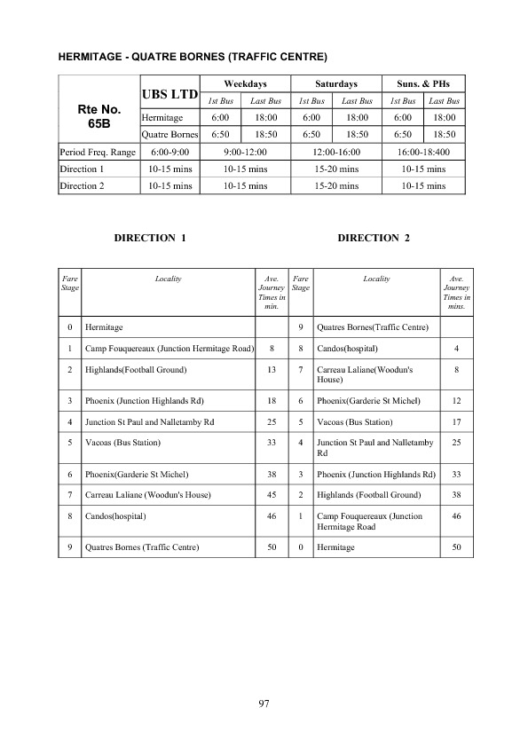 official schedule route 65B