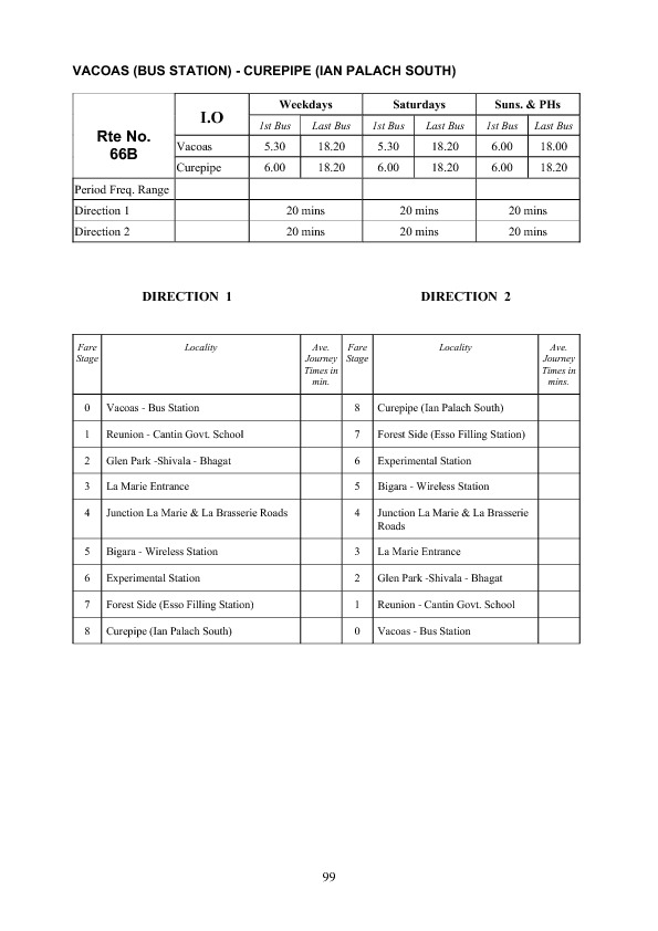 official schedule route 66B