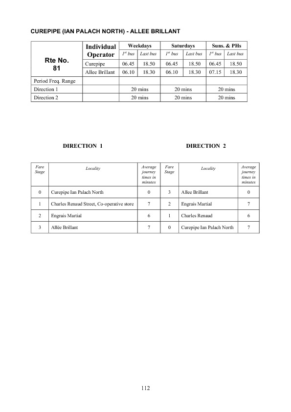 official schedule route 81