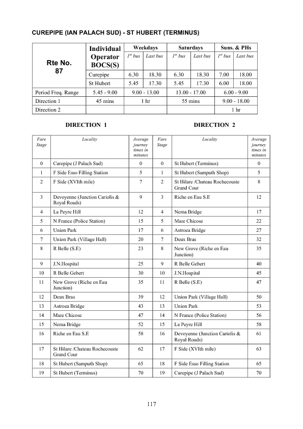 official schedule route 87