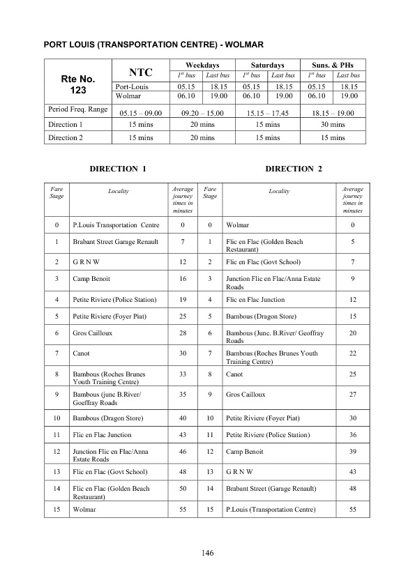 official schedule route 123