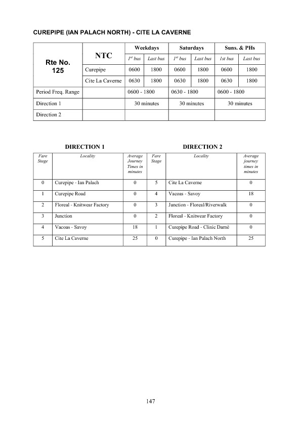 official schedule route 125