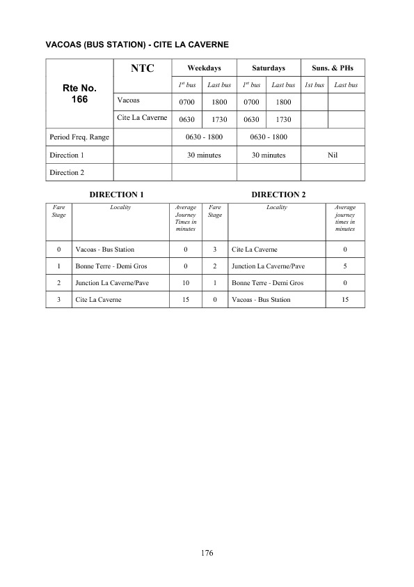 official schedule route 166