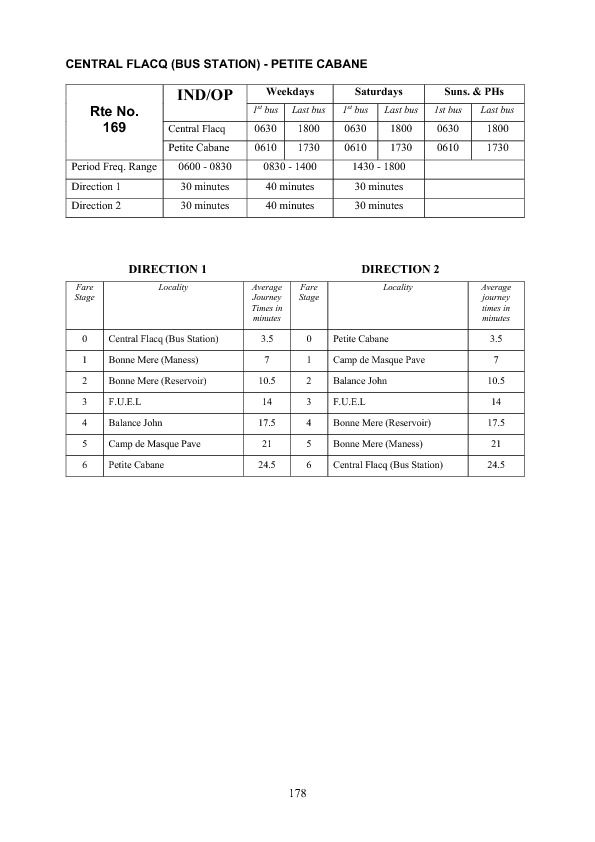 official schedule route 169