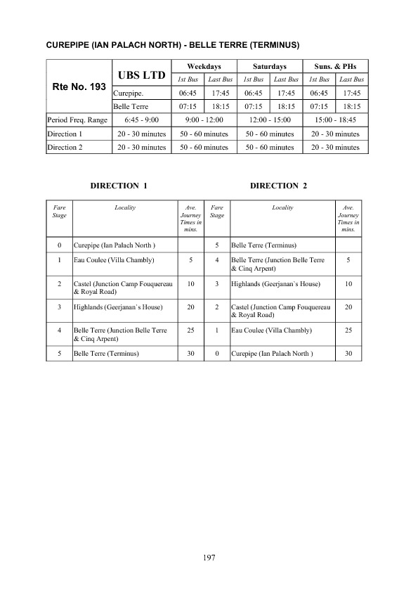 official schedule route 193