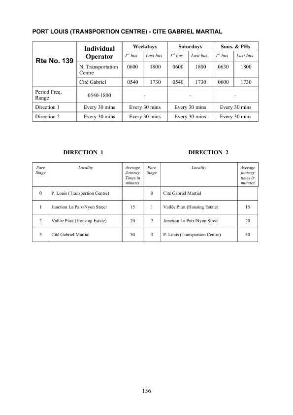 official schedule route 139