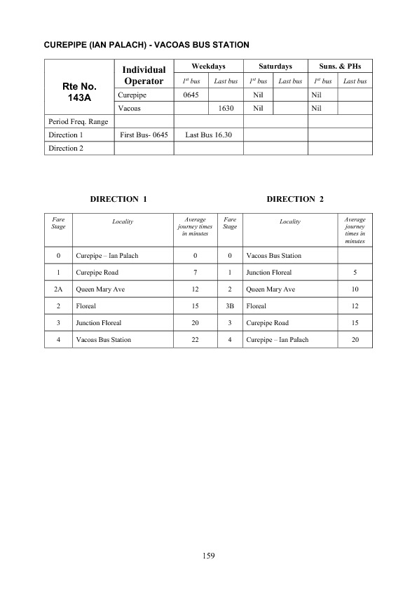 official schedule route 143A