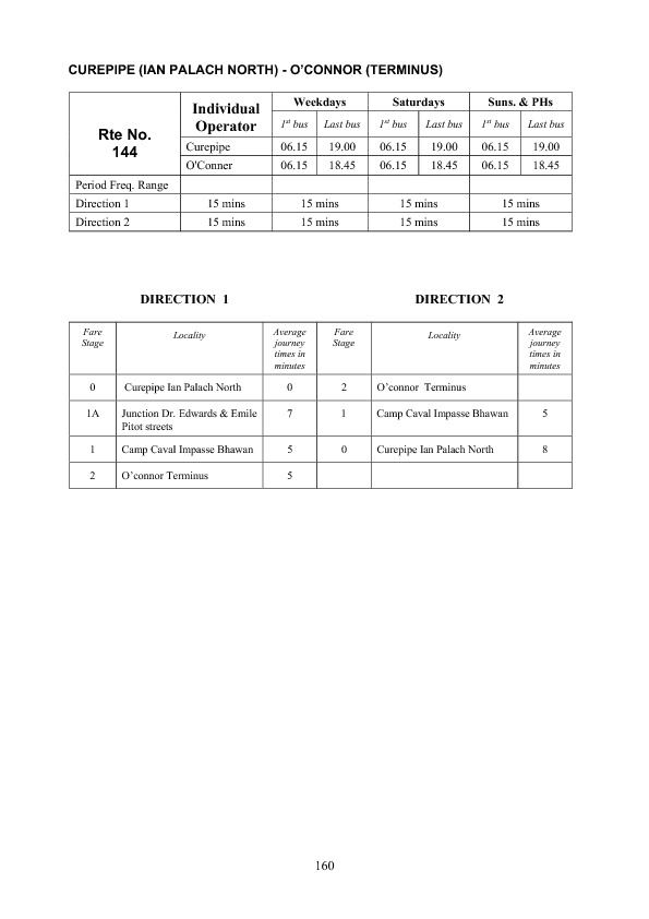 official schedule route 144